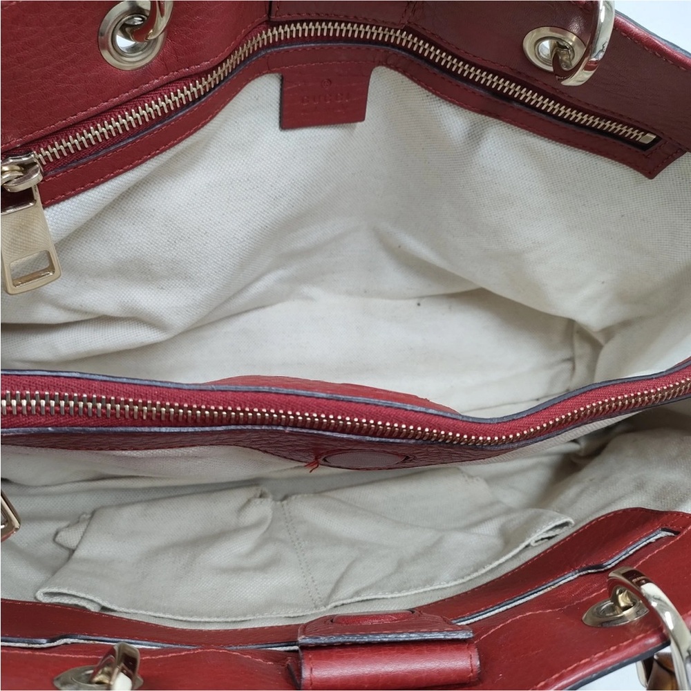 Gucci Logo Bamboo Top Handle 2-way  Tote - Picture 8 of 9